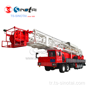 SINOTAI API 550HP kamyona monte sondaj kulesi ve workover teçhizatı